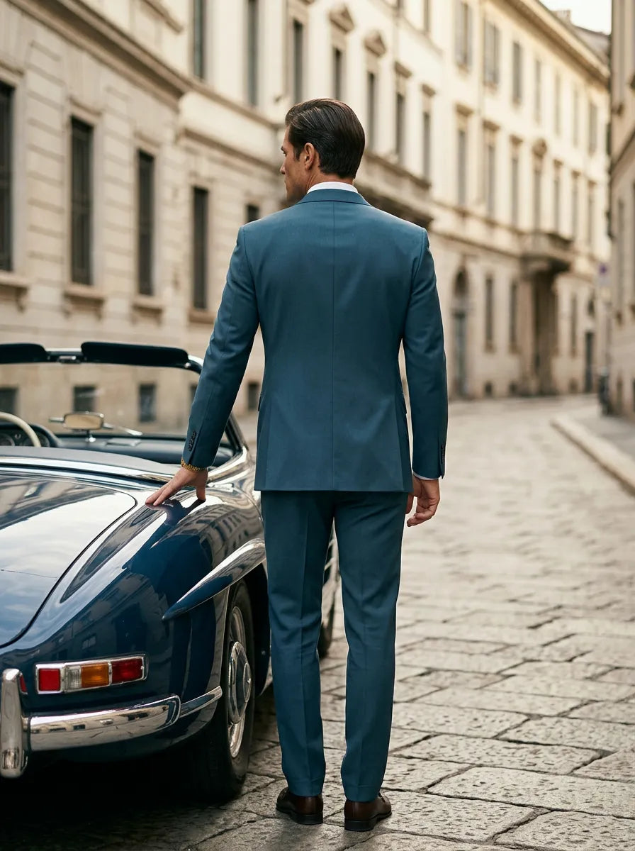 Aegean Crownline - Dark Teal Double-Breasted 2-Piece Suit - product image 6 | Nevo Suit