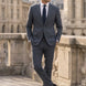 Cinder Axis slate blue side-slit 3-piece suit