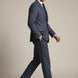 Cinder Axis slate blue side-slit 3-piece suit
