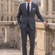 Cinder Axis slate blue side-slit 3-piece suit