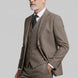 Sandstone Tweed - Coffee Brown Textured 3-Piece Suit - Nevo Suits