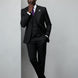 Men’s Black Pinstripe 3-Piece Suit Peak Lapel