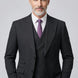 Obsidian Peak - Black Pinstripe Double-Breasted Vest 3-Piece Suit - Nevo Suits