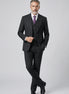Obsidian Peak - Black Pinstripe Double-Breasted Vest 3-Piece Suit - Nevo Suits