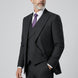 Obsidian Peak - Black Pinstripe Double-Breasted Vest 3-Piece Suit - Nevo Suits