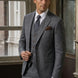 Pewter Meridian - Grey Windowpane 3-Piece Suit Set