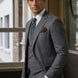 Pewter Meridian - Grey Windowpane 3-Piece Suit Set