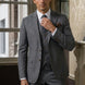 Pewter Meridian - Grey Windowpane 3-Piece Suit Set