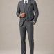 Pewter Meridian - Grey Windowpane 3-Piece Suit Set