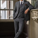 Pewter Meridian - Grey Windowpane 3-Piece Suit Set