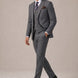 Pewter Meridian - Grey Windowpane 3-Piece Suit Set