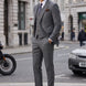 Pewter Meridian - Grey Windowpane 3-Piece Suit Set