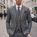 Pewter Meridian - Grey Windowpane 3-Piece Suit Set