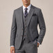 Pewter Meridian - Grey Windowpane 3-Piece Suit Set