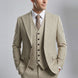 Saharan Pinstripe - Khaki Herringbone 3-Piece Suit - Nevo Suits