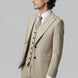 Saharan Pinstripe - Khaki Herringbone 3-Piece Suit - Nevo Suits