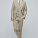 Saharan Pinstripe - Khaki Herringbone 3-Piece Suit - Nevo Suits