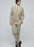 Saharan Pinstripe - Khaki Herringbone 3-Piece Suit - Nevo Suits