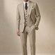 Saharan Pinstripe - Khaki Herringbone 3-Piece Suit Set