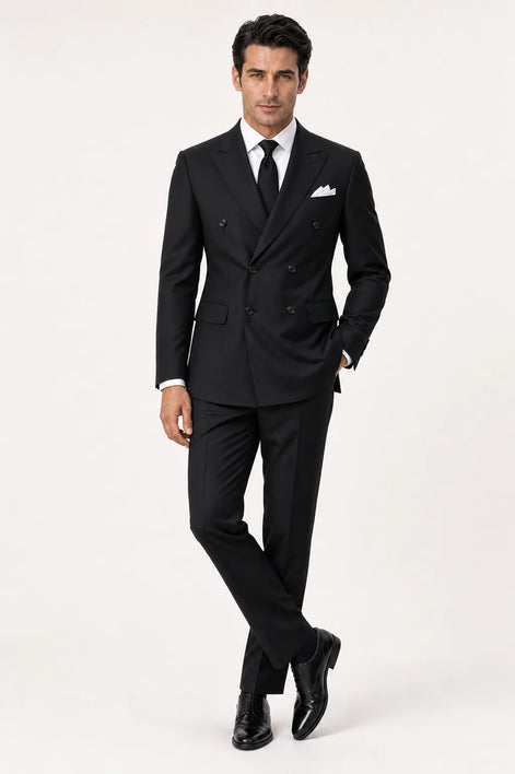 Caviar Crownline - Black Double-Breasted 2-Piece Suit
