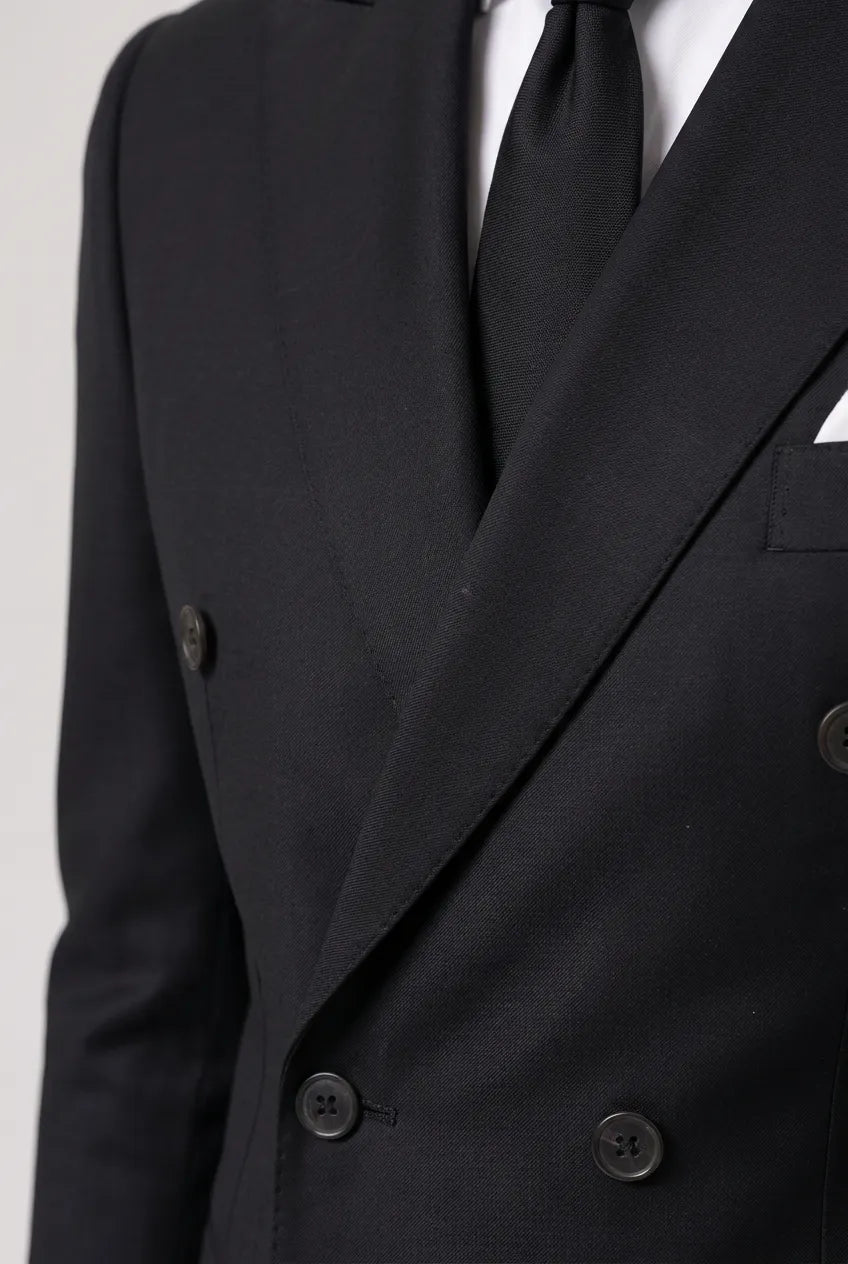 Caviar Crownline - Black Double-Breasted 2-Piece Suit