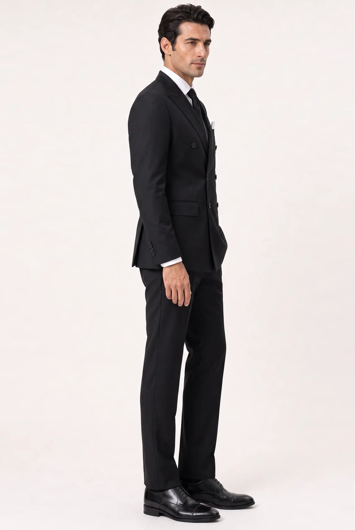 Caviar Crownline - Black Double-Breasted 2-Piece Suit