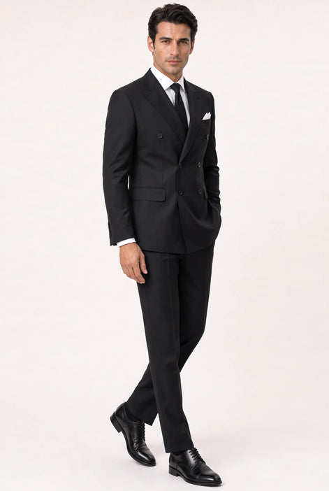 Caviar Crownline - Black Double-Breasted 2-Piece Suit