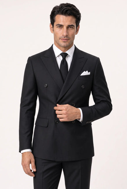 Caviar Crownline - Black Double-Breasted 2-Piece Suit