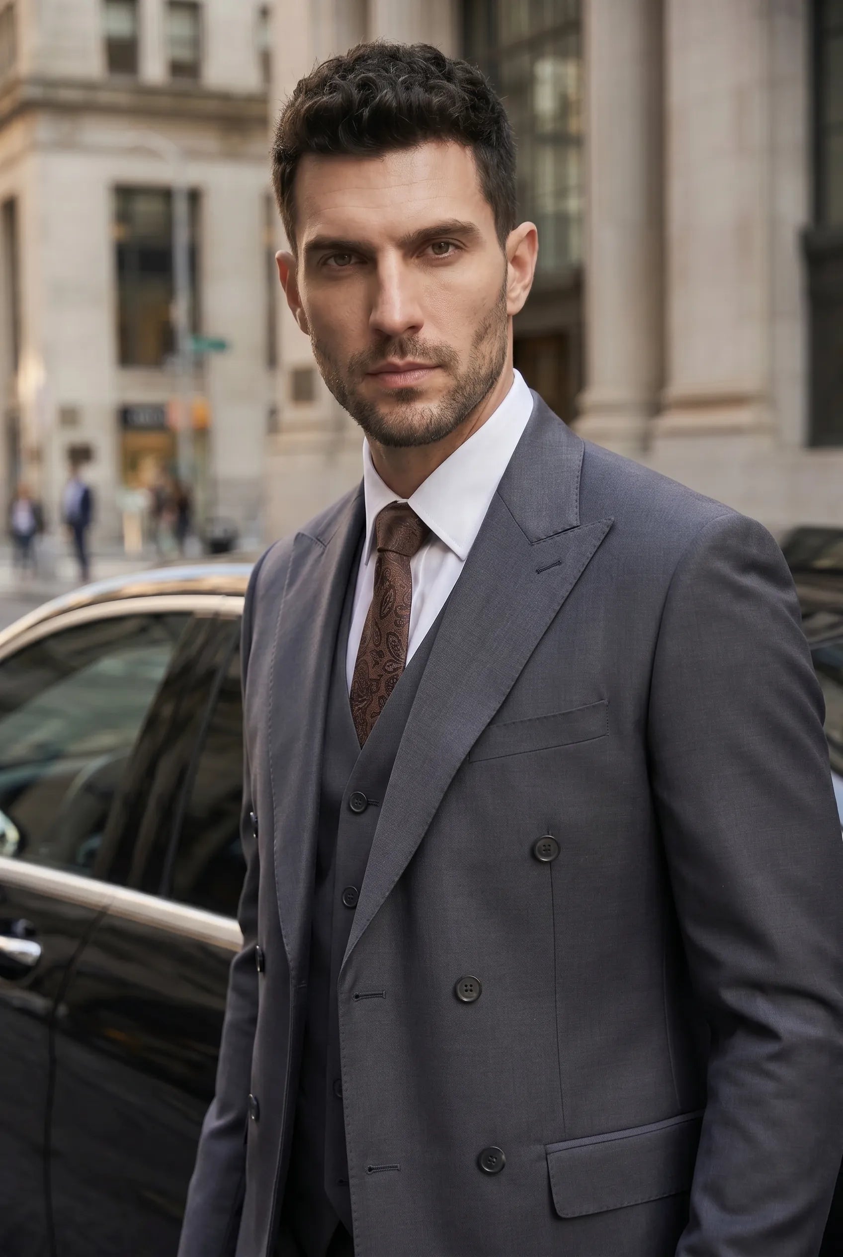 Sienna Citadel - Charcoal Double-Breasted 3-Piece Suit