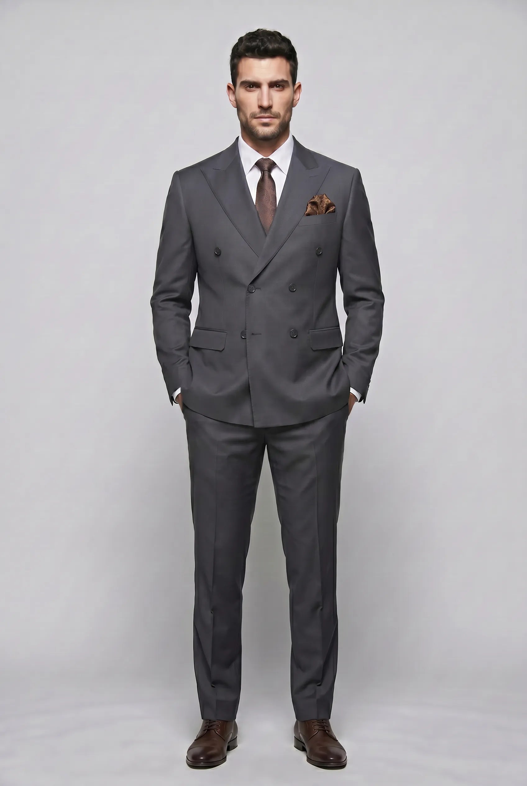 Sienna Citadel - Charcoal Double-Breasted 3-Piece Suit