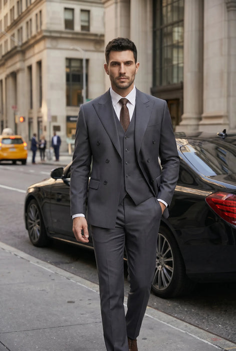 Sienna Citadel - Charcoal Double-Breasted 3-Piece Suit