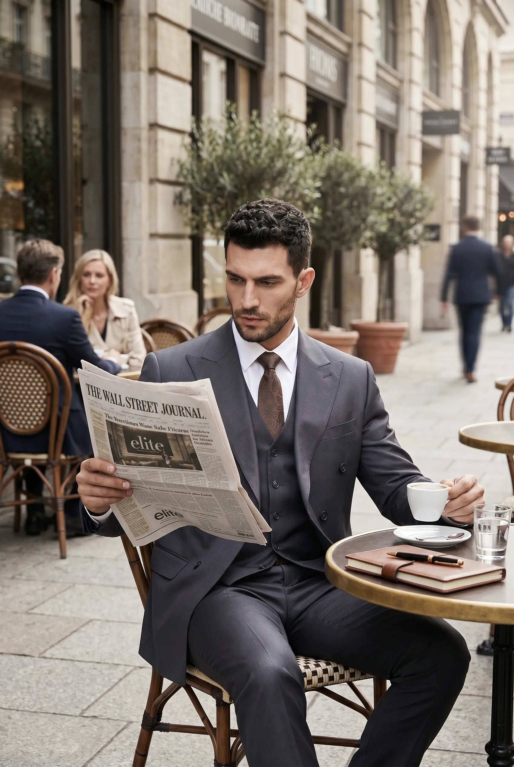Sienna Citadel - Charcoal Double-Breasted 3-Piece Suit