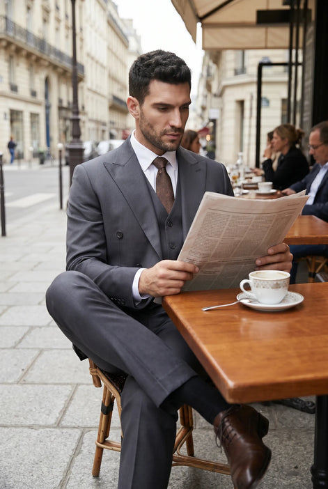 Sienna Citadel - Charcoal Double-Breasted 3-Piece Suit