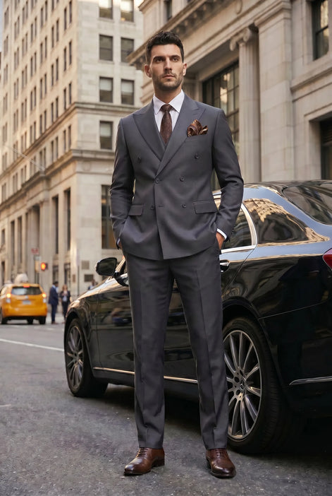 Sienna Citadel - Charcoal Double-Breasted 3-Piece Suit