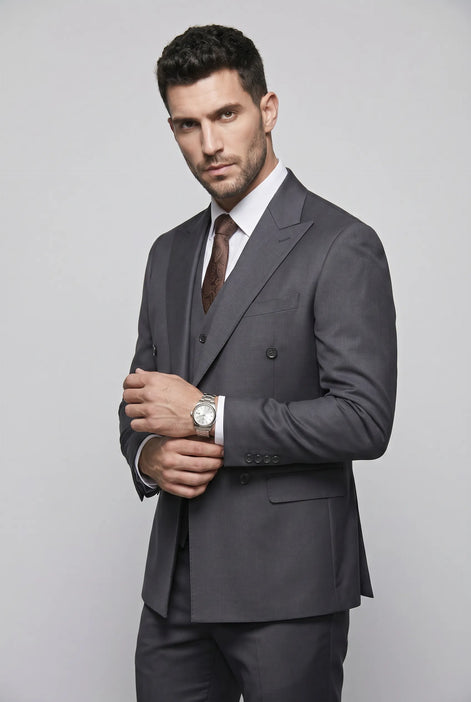 Sienna Citadel - Charcoal Double-Breasted 3-Piece Suit