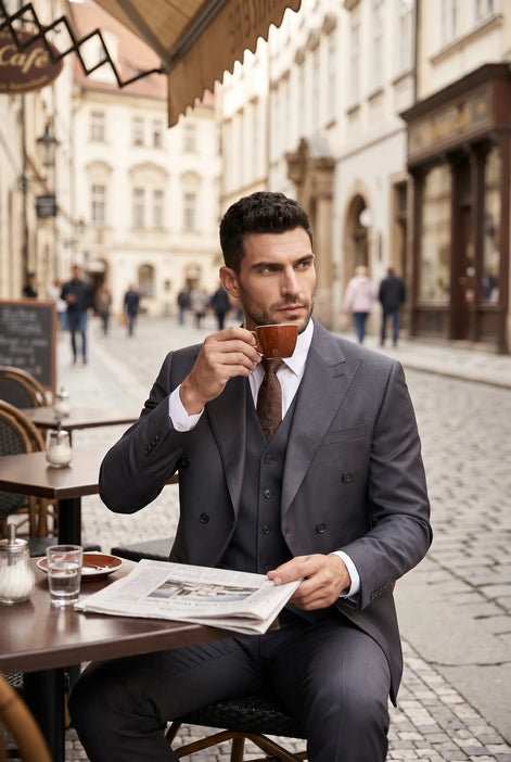 Sienna Citadel - Charcoal Double-Breasted 3-Piece Suit