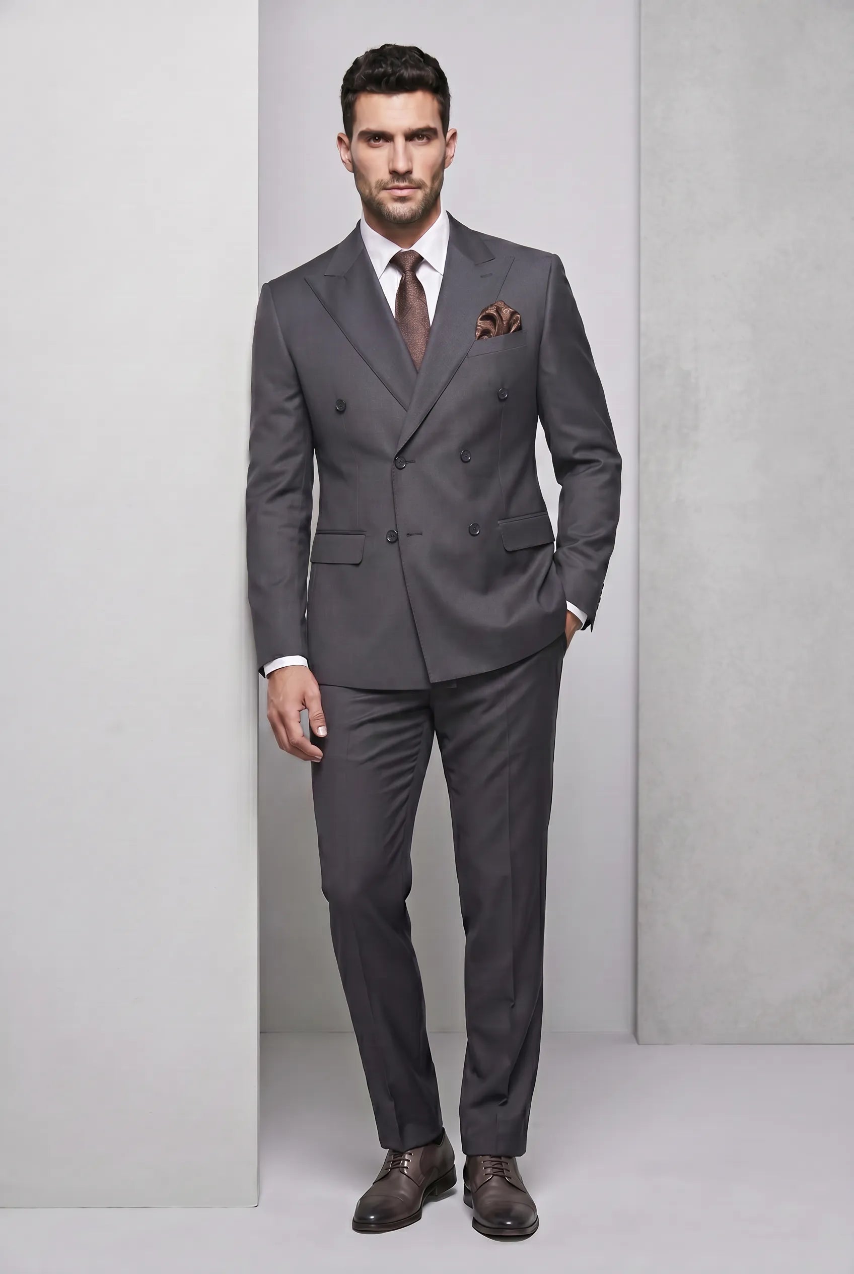 Sienna Citadel - Charcoal Double-Breasted 3-Piece Suit