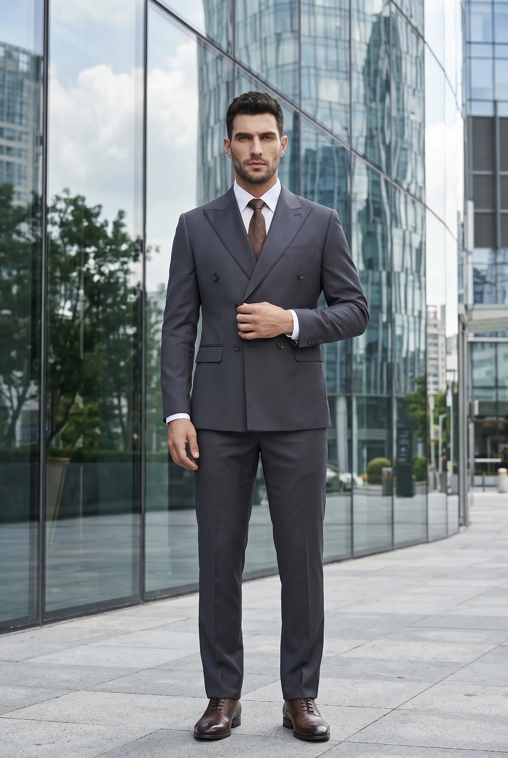 Sienna Citadel - Charcoal Double-Breasted 3-Piece Suit