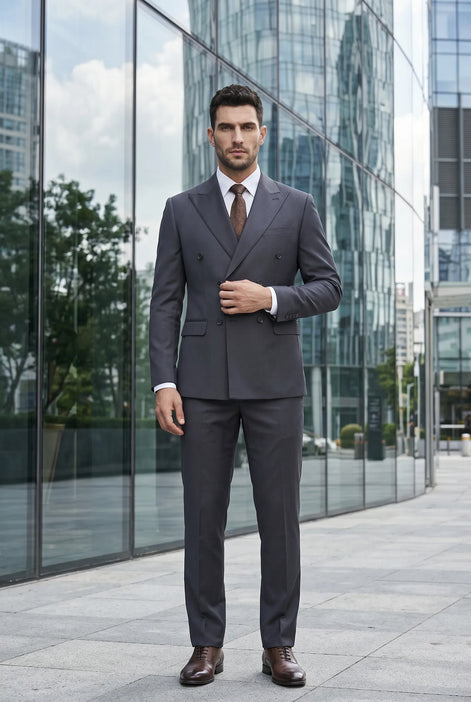 Sienna Citadel - Charcoal Double-Breasted 3-Piece Suit