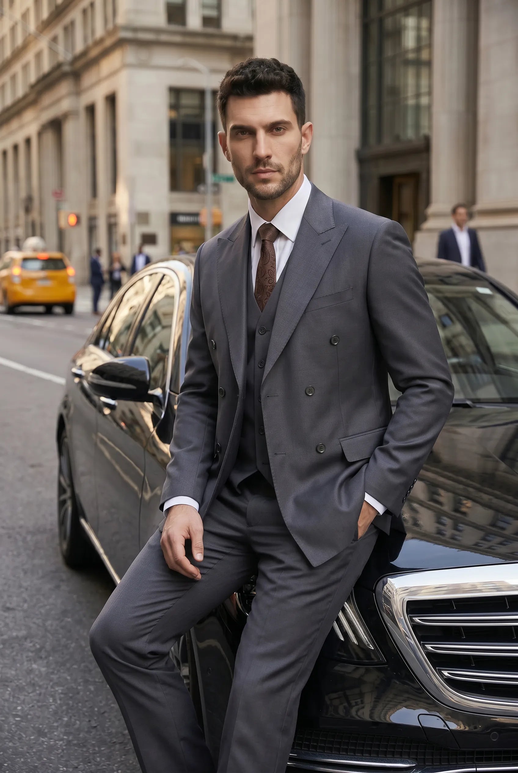 Sienna Citadel - Charcoal Double-Breasted 3-Piece Suit
