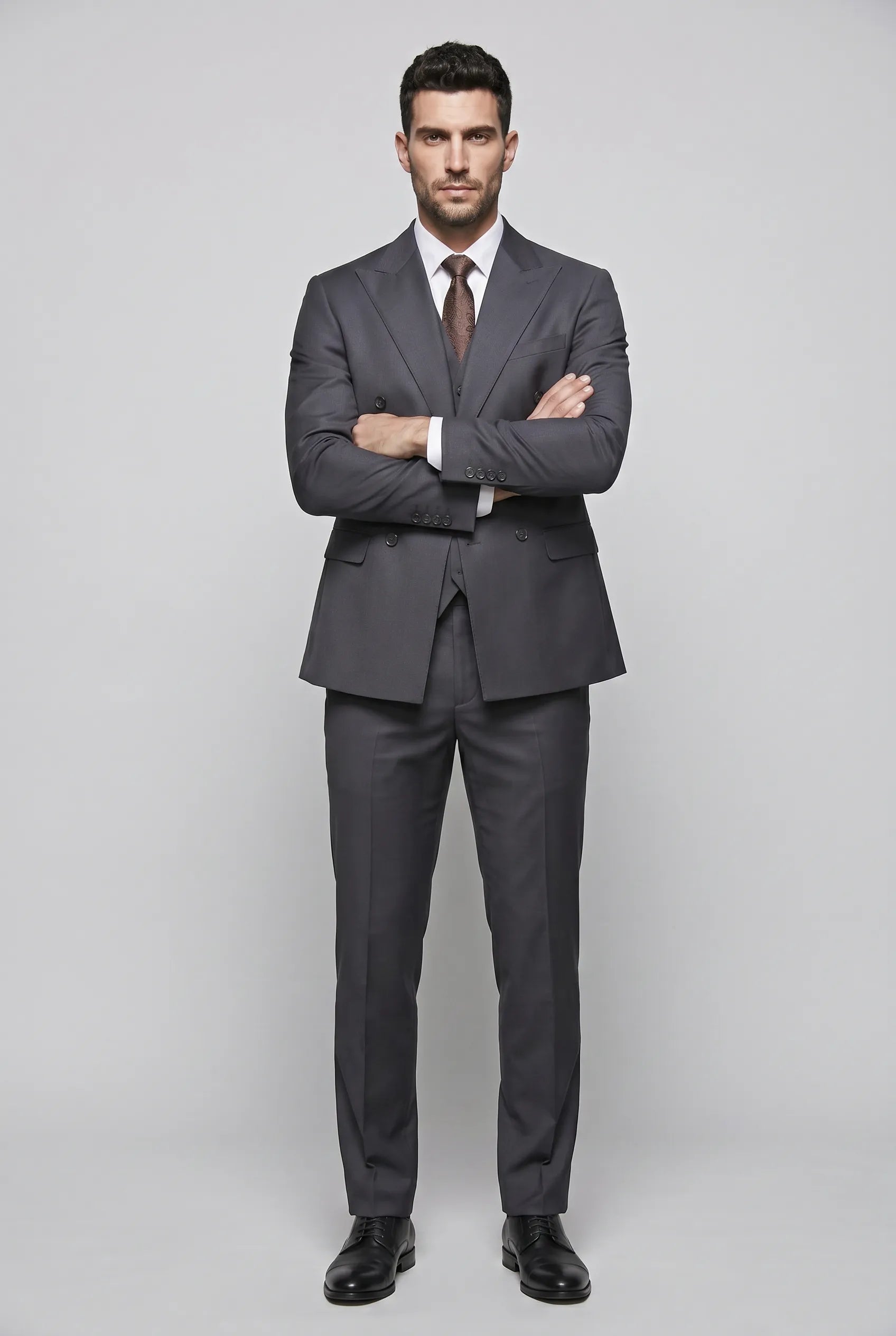 Sienna Citadel - Charcoal Double-Breasted 3-Piece Suit