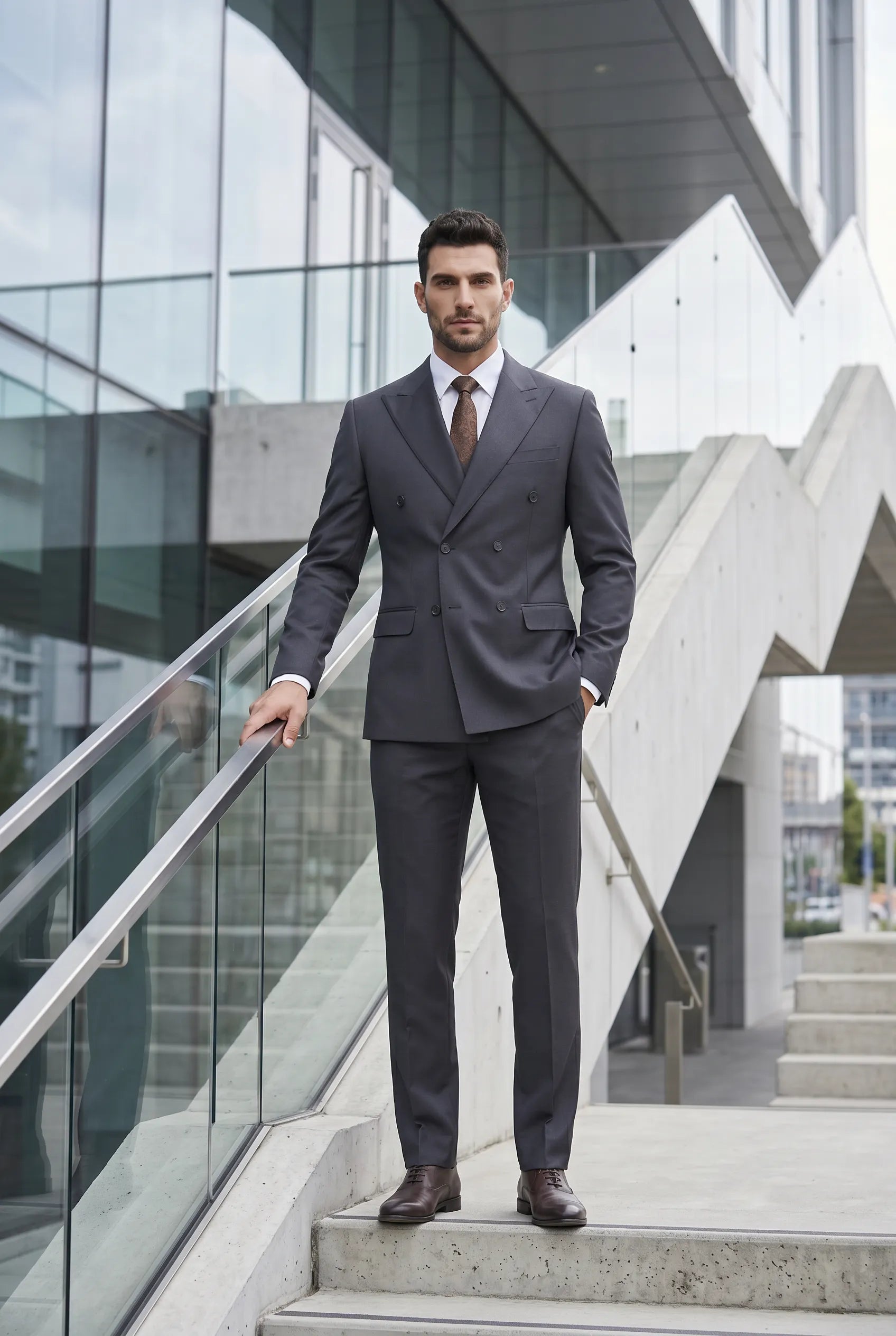 Sienna Citadel - Charcoal Double-Breasted 3-Piece Suit