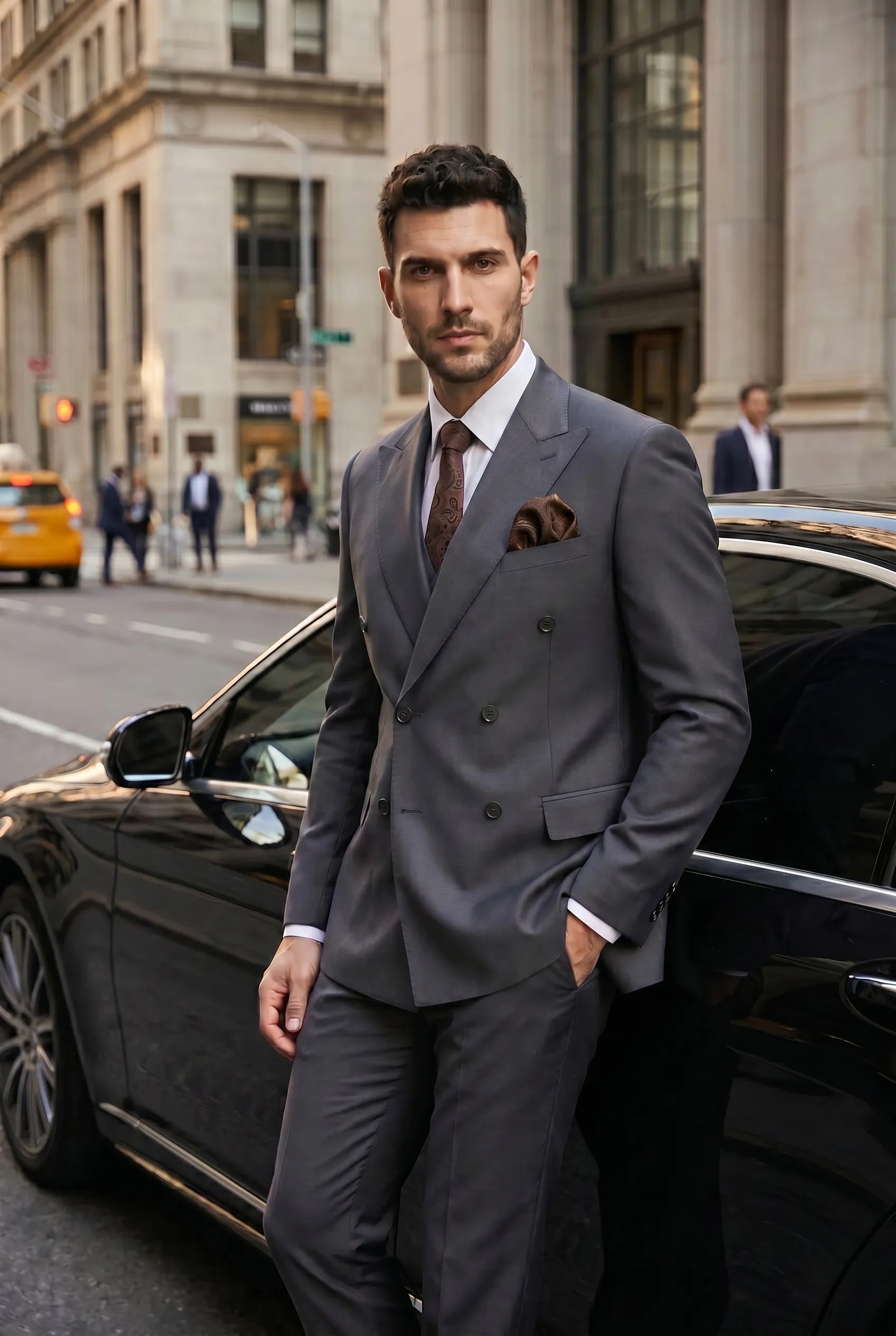Sienna Citadel - Charcoal Double-Breasted 3-Piece Suit