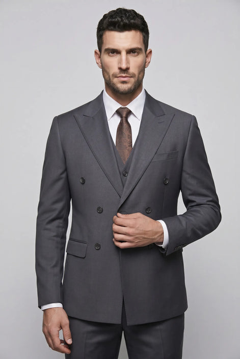 Sienna Citadel - Charcoal Double-Breasted 3-Piece Suit