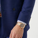 Ink Crownline royal blue double-breasted button and sleeve detail