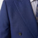 Ink Crownline royal blue Matte Suiting and peak lapel close-up