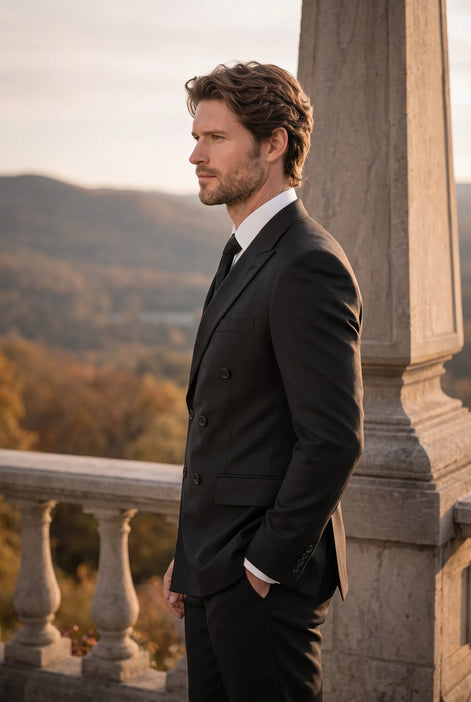 Caviar Crownline - Black Double-Breasted 2-Piece Suit