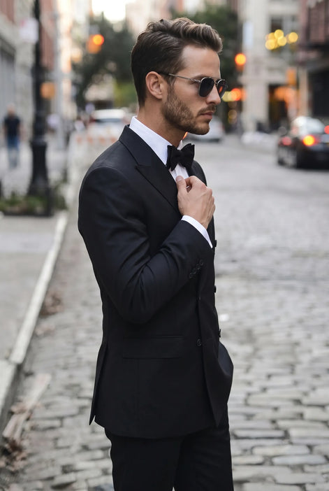 Caviar Crownline - Black Double-Breasted 2-Piece Suit