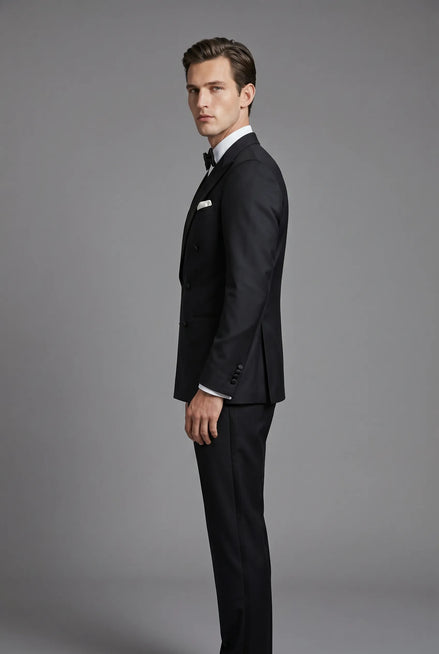 Caviar Crownline - Black Double-Breasted 2-Piece Suit