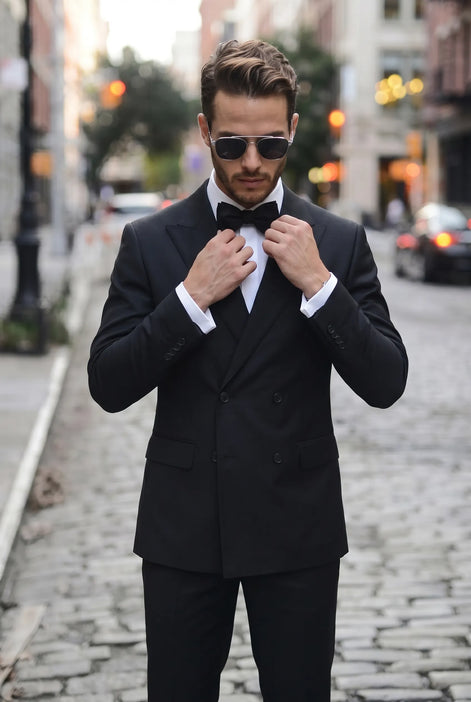 Caviar Crownline - Black Double-Breasted 2-Piece Suit